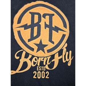 Born Fly Graphic T-Shirt Black Gold Logo Tee Mens 2XL‎ Streetwear Hip Hop